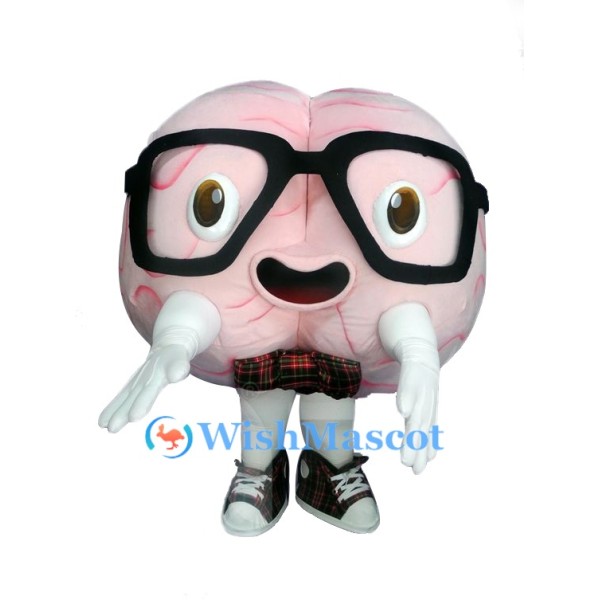 Nerd-Style Brain Mascot Costume