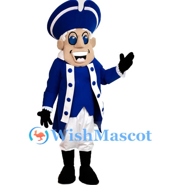 Blue Colonial Mascot Costume