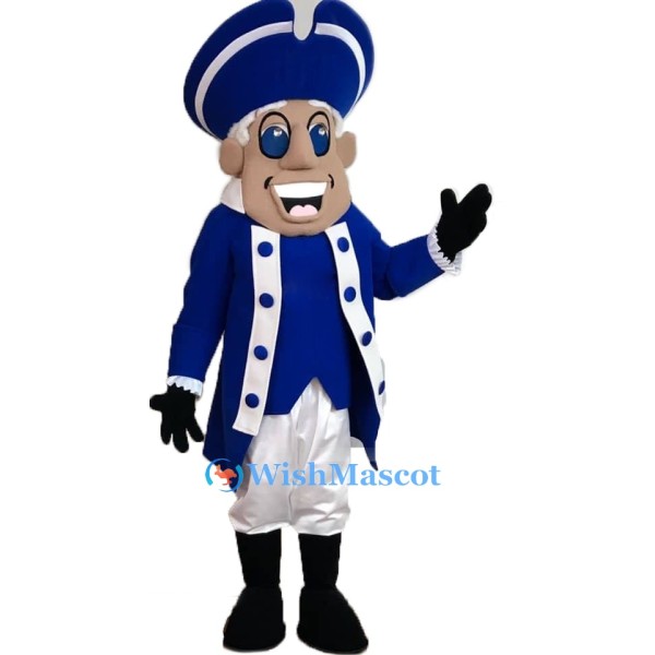 Blue Colonial Mascot Costume