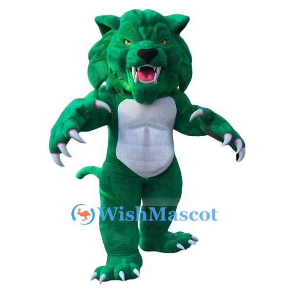 Superb Green Tiger Mascot Costume