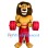 Muscle Lion Mascot Costume with Barbell