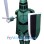 Cool Green Knight Mascot Costume