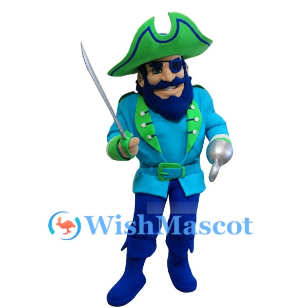 Captain Blue Pirate Mascot Costume
