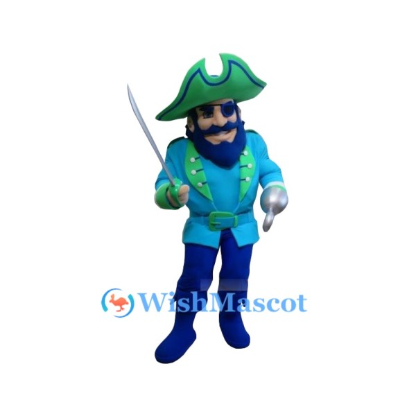 Captain Blue Pirate Mascot Costume