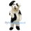 Black and White Plush Dog Mascot Costume