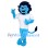 Happy Blue Lion Mascot Costume