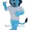Happy Blue Lion Mascot Costume
