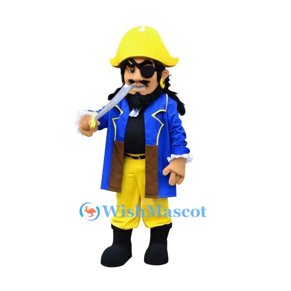 ‌Blue & Yellow Pirate Mascot Costume