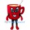 Joyful Red Coffee Cup Mascot Costume