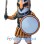 Orange Warrior Mascot Costume