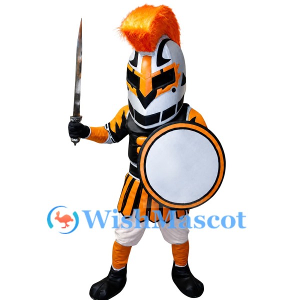 Orange Warrior Mascot Costume