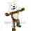 Brown & White Bulldog Mascot Costume