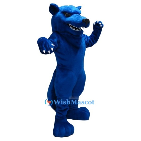 Fierce Blue Wolf Mascot Costume