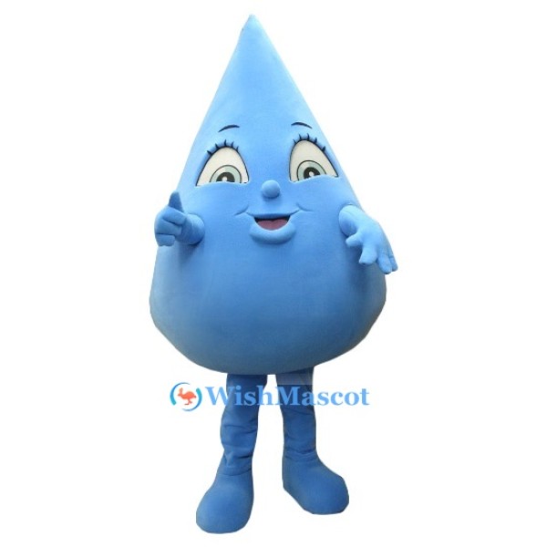 Cute Blue Water Drop Mascot Costume