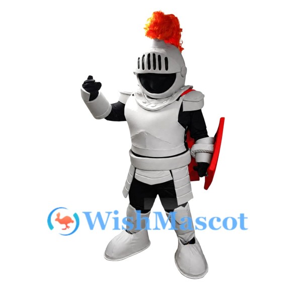 Adult Gray Knight Mascot Costume