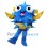 Blue Pufferfish Mascot Costume