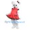 Festive White Teddy Bear Mascot Costume