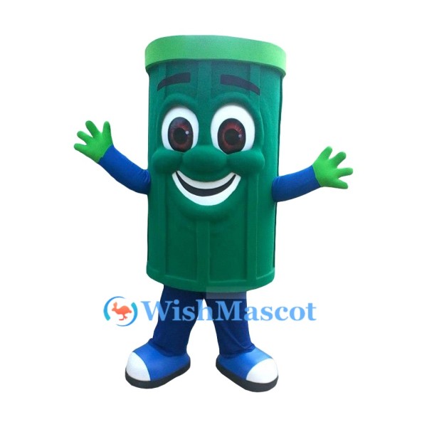 Green Trash Can Mascot Costume