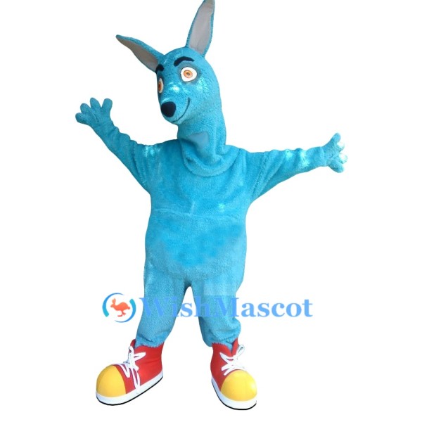‌Blue Kangaroo Mascot Costume