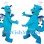 Blue Chef Dragon Mascot Costume
