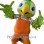 Cheerful Green Parrot Mascot Costume