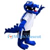 School Blue Crocodile Mascot Costume