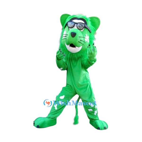 Cool Green Lion Mascot Costume