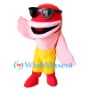 ‌Cool Pink Fish Mascot Costume