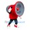 Red Megaphone Mascot Costume