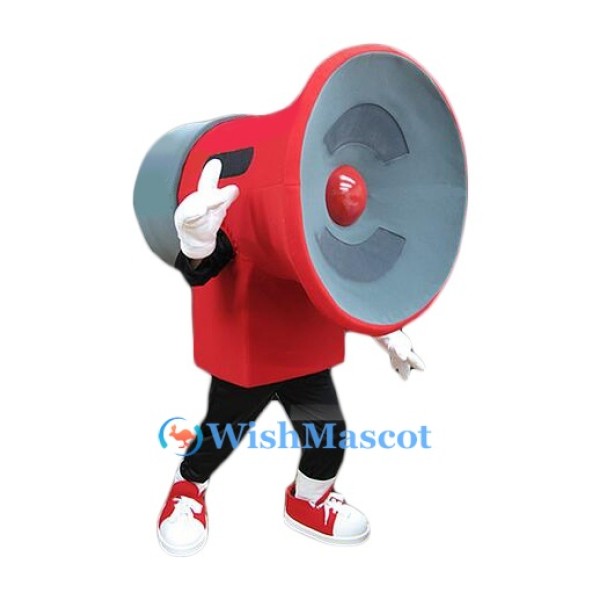 Red Megaphone Mascot Costume