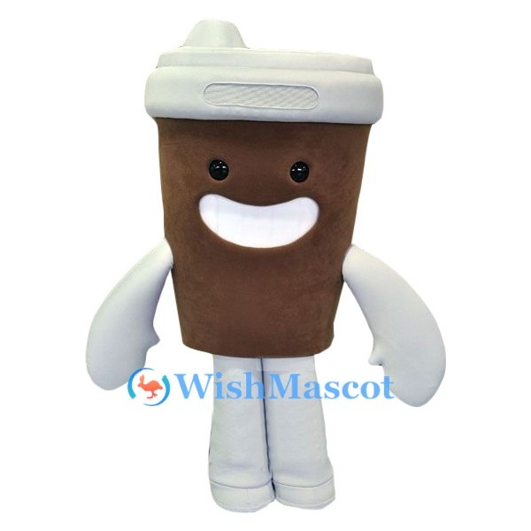 Smiling Coffee Cup Mascot Costume