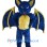 Muscle Blue Bat Mascot Costume