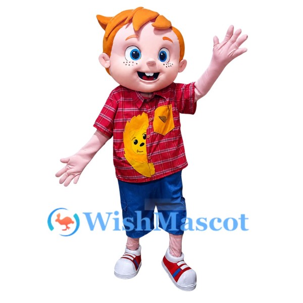 Smiling Boy Mascot Costume