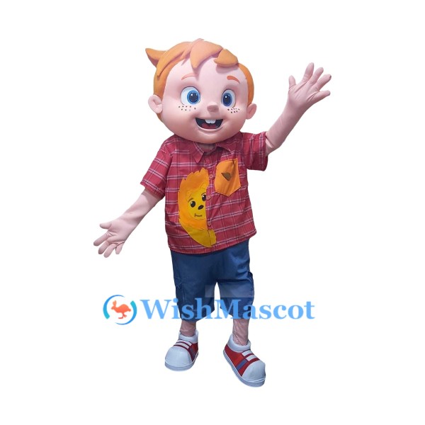 Smiling Boy Mascot Costume