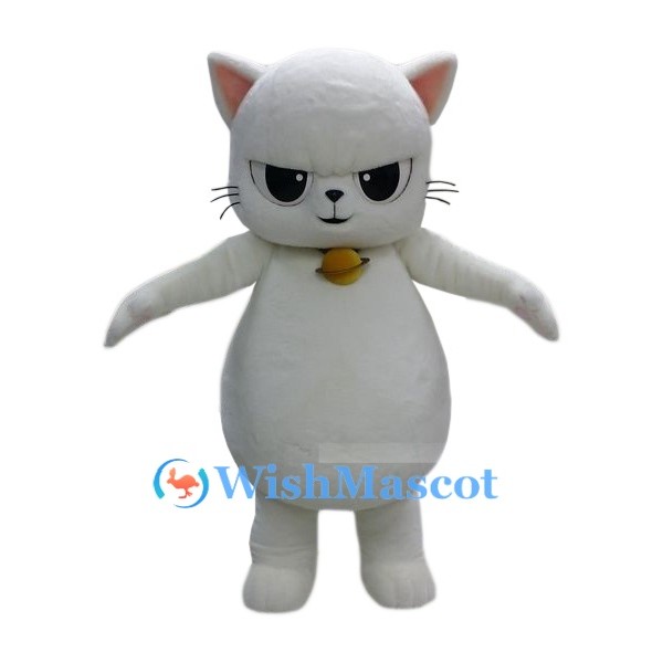 ‌Adorable White Cat Mascot Costume