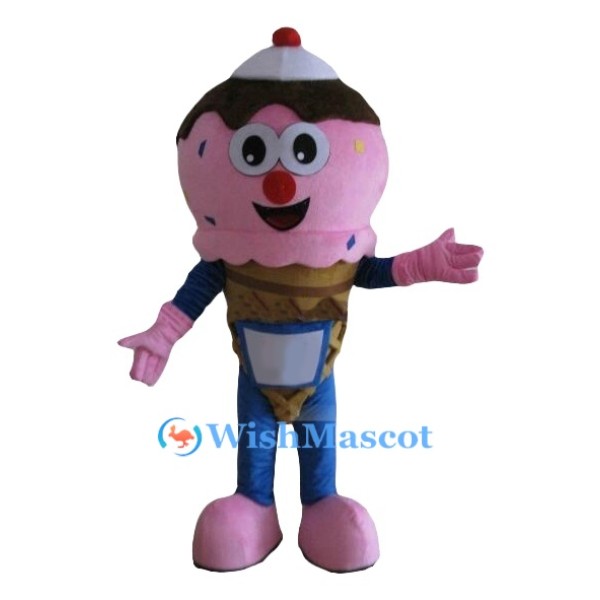 Strawberry Ice Cream Cone Mascot Costume