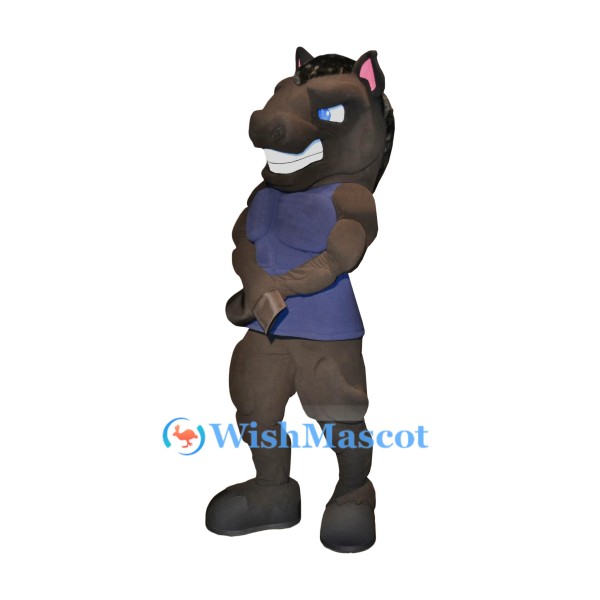 Muscle Brown Horse Mascot Costume