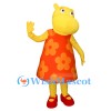 ‌Cute Yellow Hippo Mascot Costume