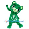 ‌Energetic Green Bear Mascot Costume