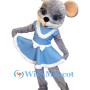 Blue Dress Mouse Mascot Costume