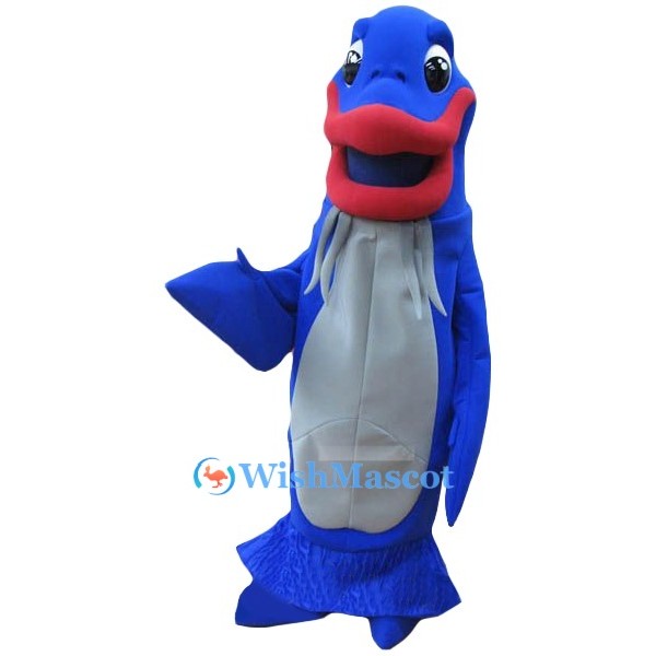 Ugly Blue Fish Mascot Costume