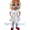 Blonde Lady Mascot Costume 