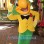 Festive Green Parrot Mascot Costume