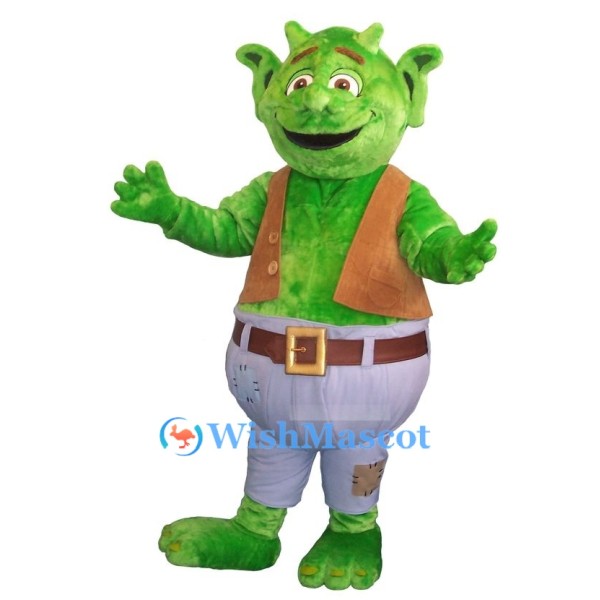 Friendly Green Monster Mascot Costume