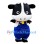 Cow Mascot Costume with Overalls
