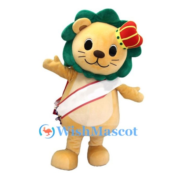 Cute Crown Lion Mascot Costume