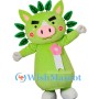 Cartoon Green Pig Mascot Costume