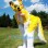 Yellow Fox Wolf Dog Mascot Costume