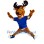 Energetic Brown Deer Mascot Costume