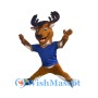 Energetic Brown Deer Mascot Costume